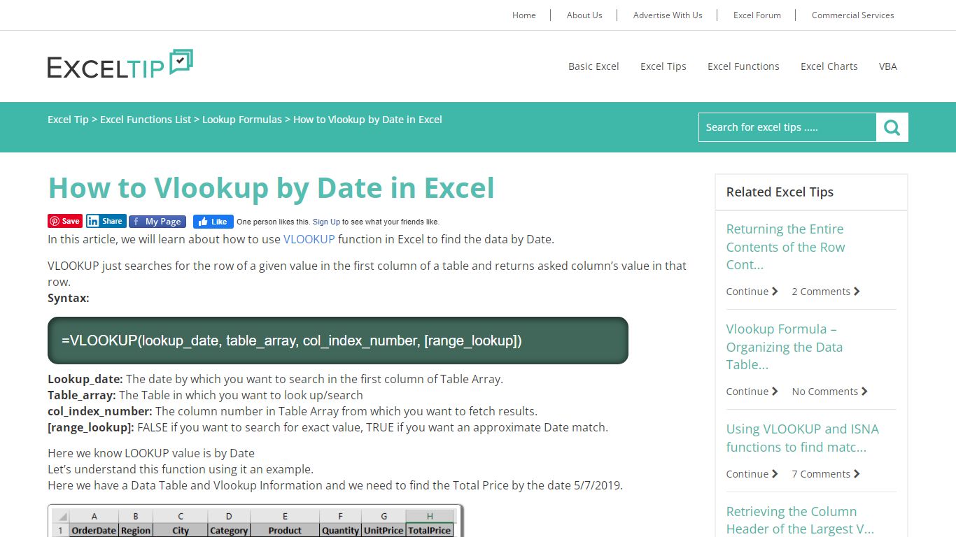 How to Vlookup by Date in Excel